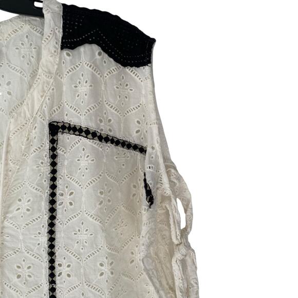 Hemant & Nandita Anthropologie Aditya Embroidered Eyelet Cover Up Swim Large - Picture 5 of 11